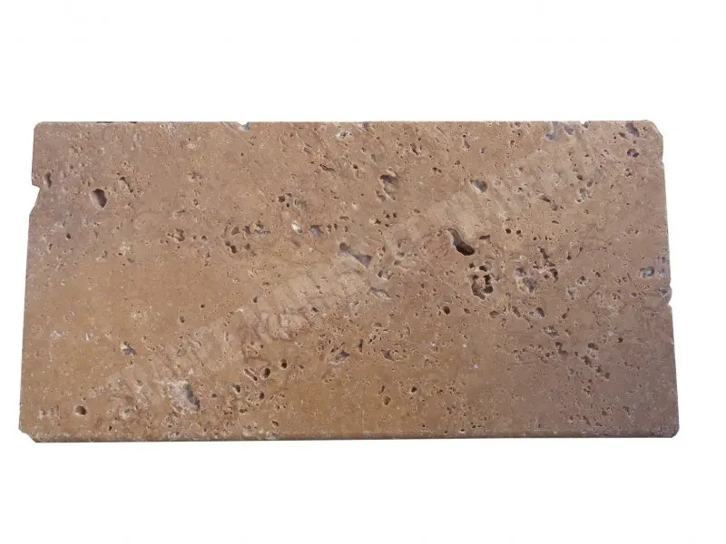 Travertin Noce Margelle de Piscine Bord Arrondi 30,5x61 cm