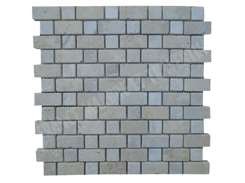 Travertin Beige - Silver Mosaïque Modèle Bordeaux 