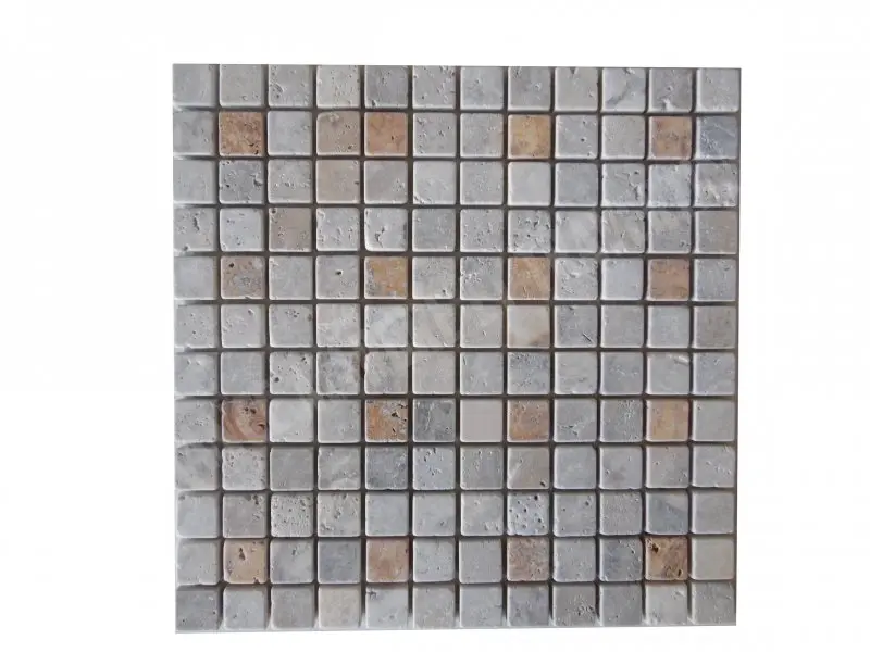 Travertin Silver - Jaune Mosaïque 2,3x2,3 cm 