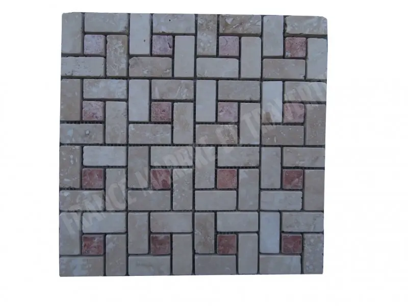 Travertin Beige - Rose Mosaïque Modèle Target  