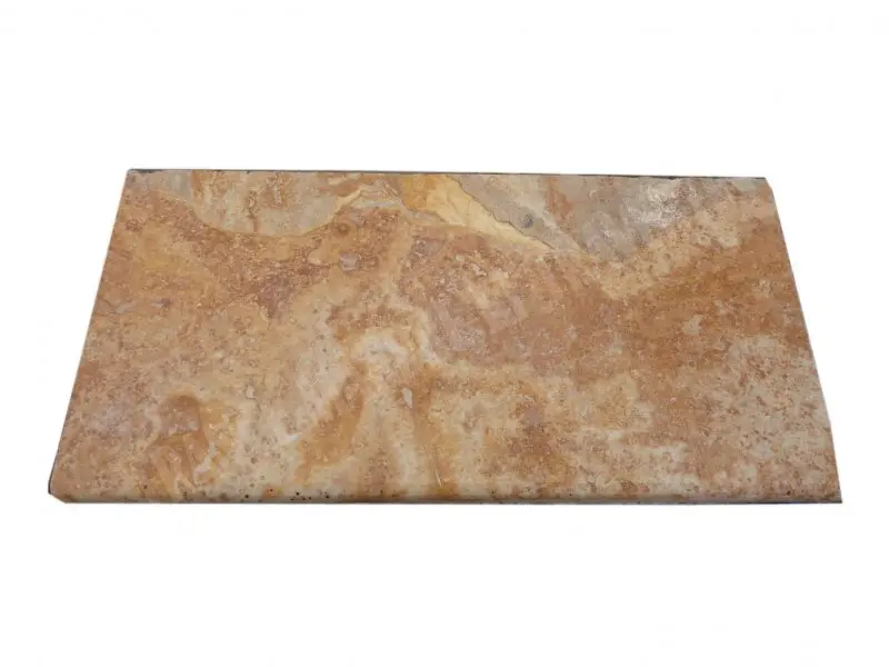 Travertin Jaune Scabas Margelle de Piscine Bord Arrondi 30,5x61 cm
