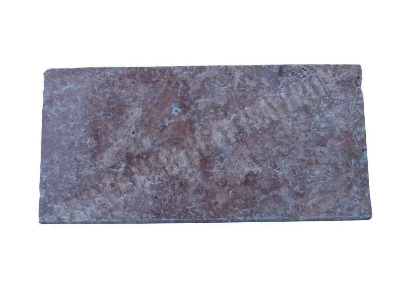 Travertin Rose Margelle de Piscine Bord Arrondi 30,5x61 cm