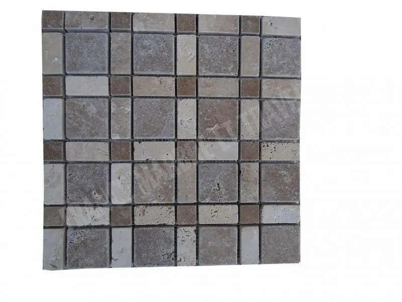 Travertin Beige - Noce Mosaïque Modèle Carré  