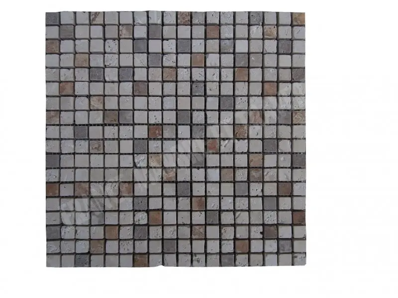 Travertin Multicolore Mosaïque 1,5x1,5 cm 
