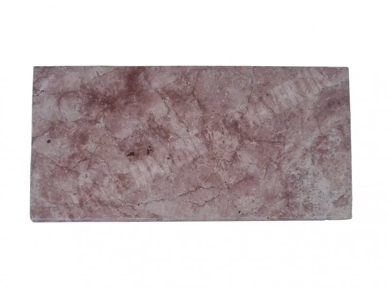 Travertin Rose Margelle de Piscine Bord Arrondi 30,5x61 cm