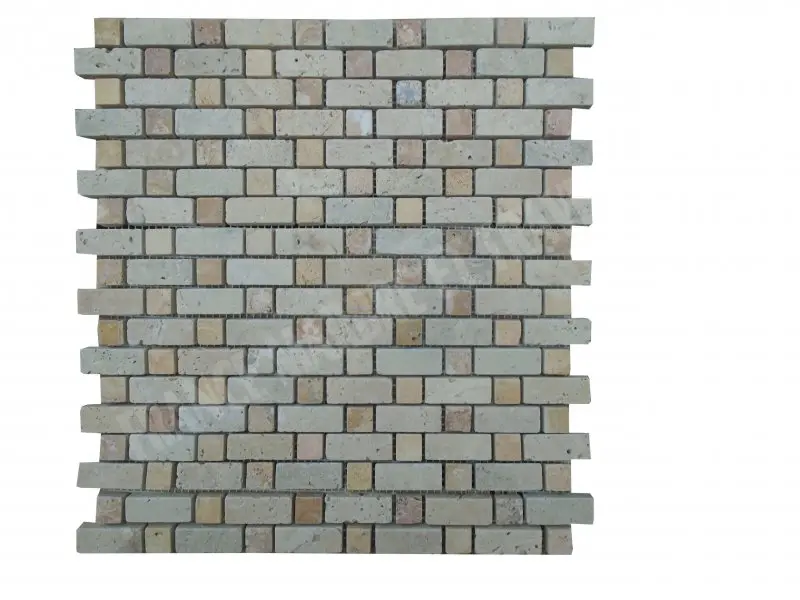 Travertin Beige - Jaune Mosaïque Modèle Bordeaux 
