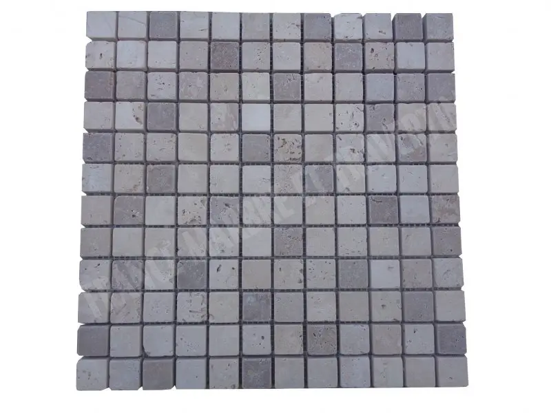 Travertin Beige - Noce Mosaïque 2,3x2,3 cm 