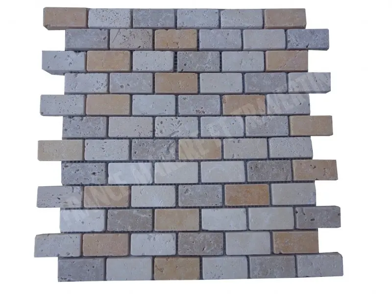 Travertin Multicolore Mosaïque 2,3x4,8 cm 