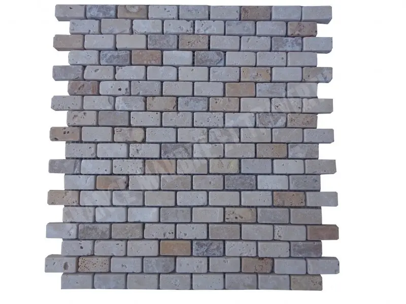 Travertin Multicolore Mosaïque 1,5x3 cm 