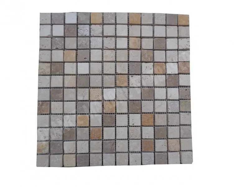 Travertin Multicolore Mosaïque 2,3x2,3 cm 