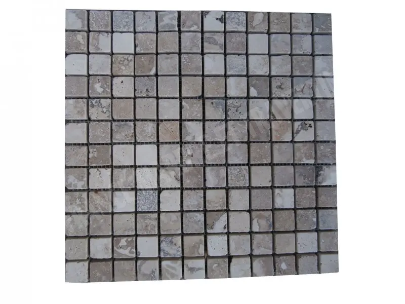 Travertin Beige - Noce Mosaïque 2,3x2,3 cm 