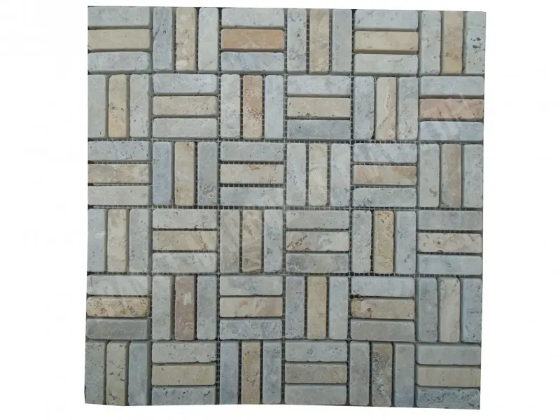 Travertin Silver - Jaune Mosaïque Modèle Lyon  