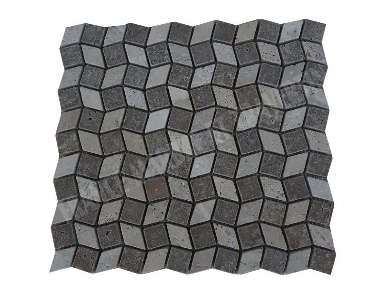 Travertin Beige - Noce Mosaïque Modèle Petit 3D 