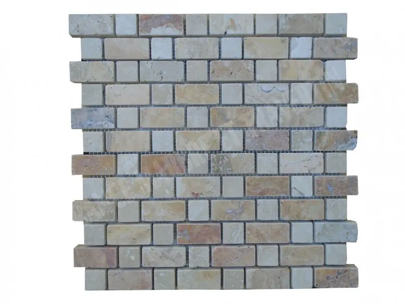 Travertin Jaune - Beige Mosaïque Modèle Bordeaux 2  