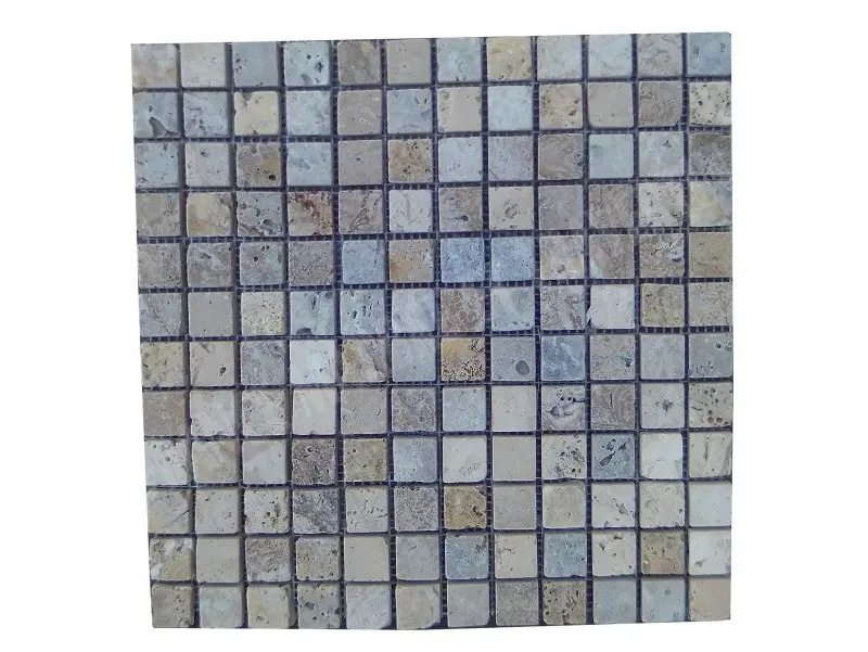 Travertin Multicolore Mosaïque 2,3x2,3 cm 