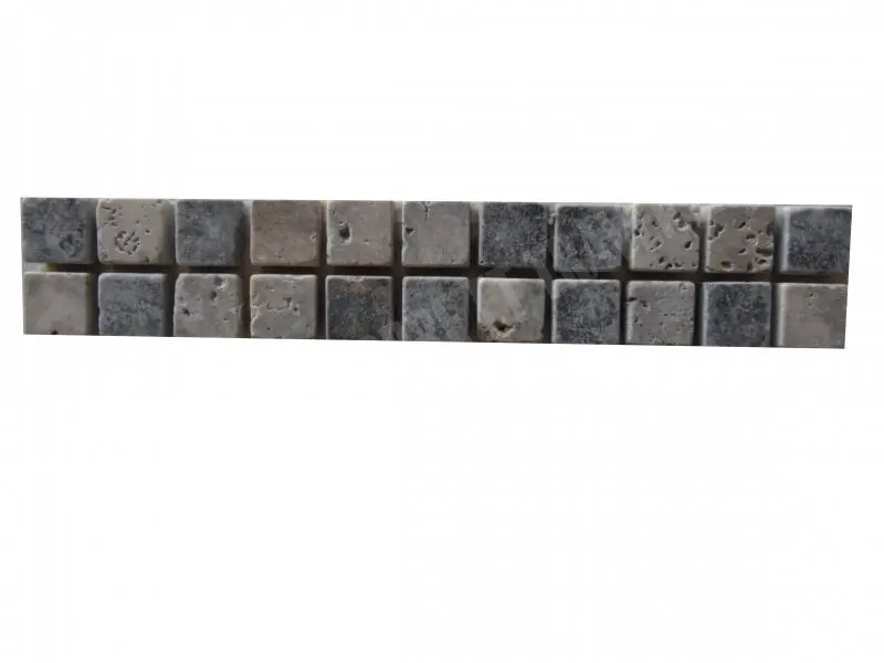 Travertin Silver 2,3x2,3 cm Frise 30,5x5 cm 