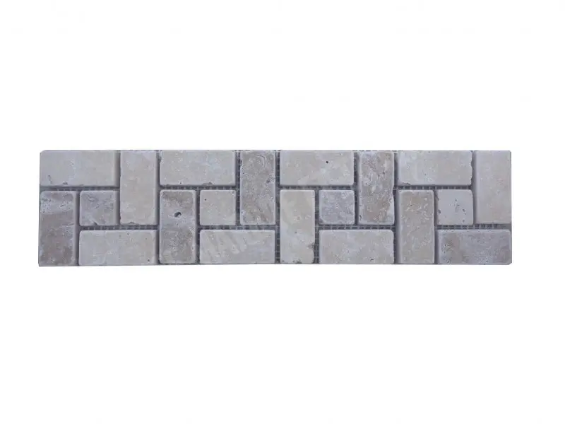 Travertin Beige & Noce Target Frise 30,5x7,5 cm 