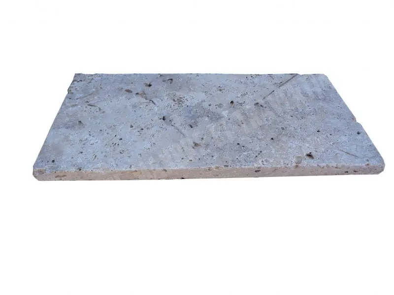 Travertin Beige Nuancé Margelle de Piscine Bord Droit 33x61 cm