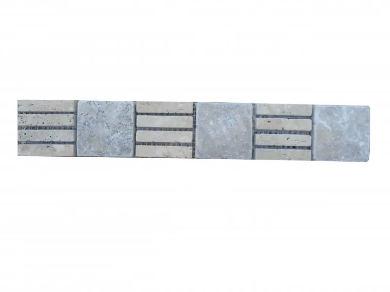 Travertin Beige & Silver Paris 1 Frise 30,5x5 cm 