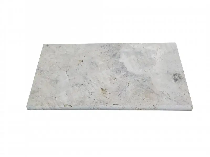 Travertin Argento Margelle de Piscine Bord Arrondi 33x61 cm