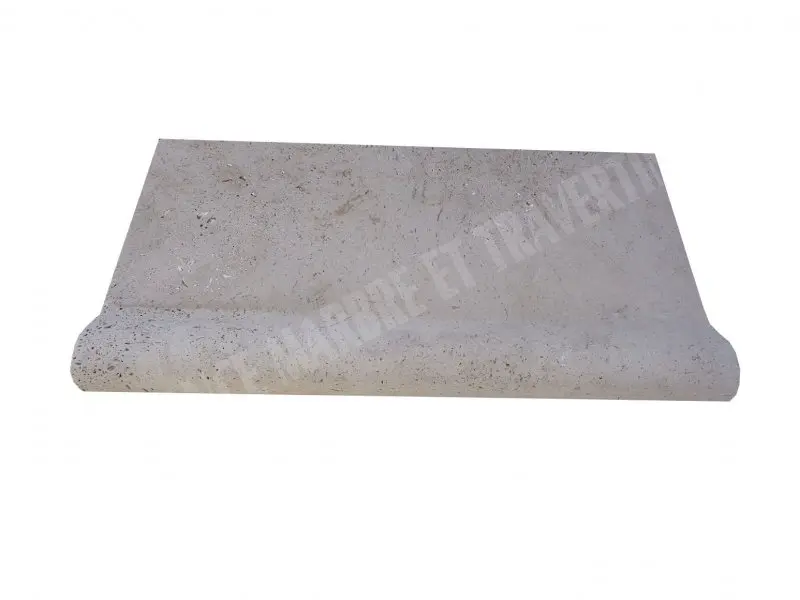 Travertin Beige Nuancé Margelle de Piscine Rond 33x61 cm