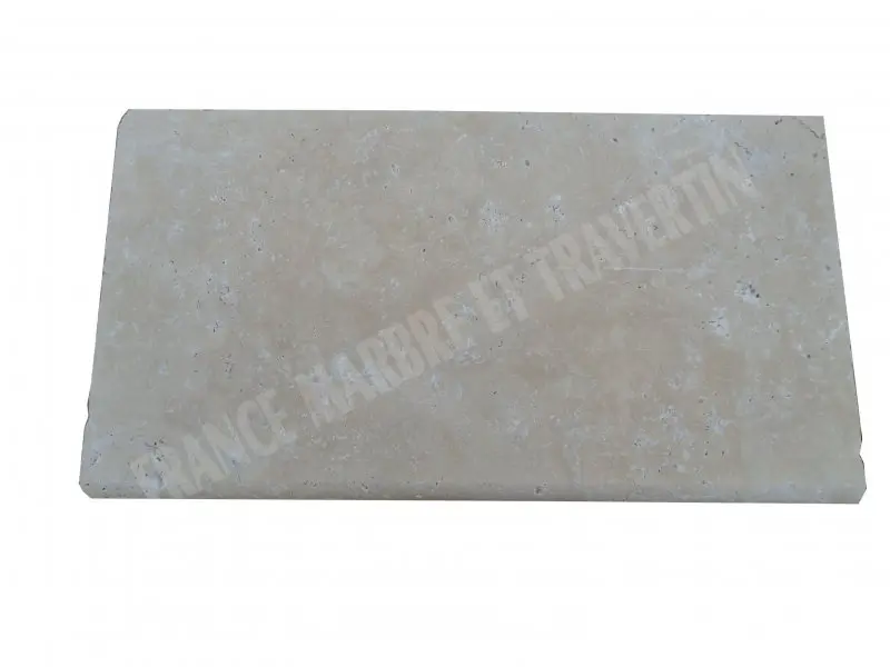 Travertin Beige Clair Margelle de Piscine Bord Arrondi 33x61 cm