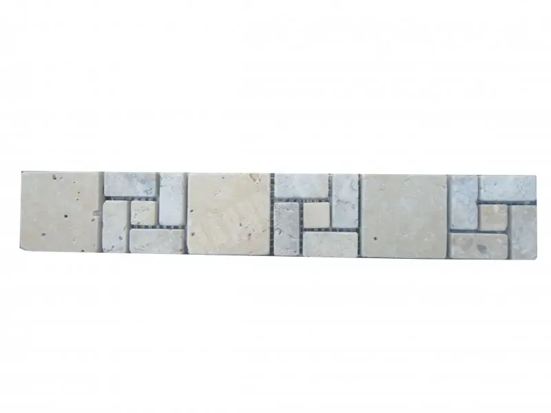 Travertin Beige & Silver Nice Frise 30,5x5 cm 