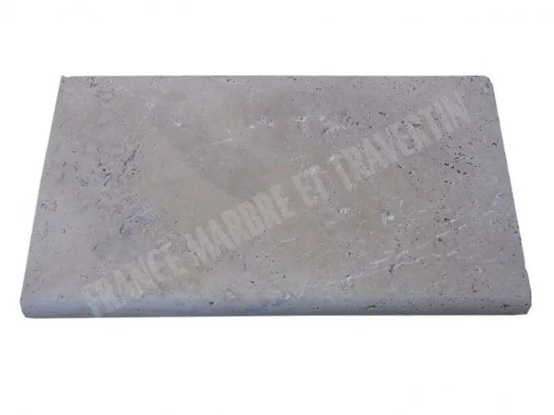 Travertin Beige Clair Margelle de Piscine Bord Arrondi 33x61 cm