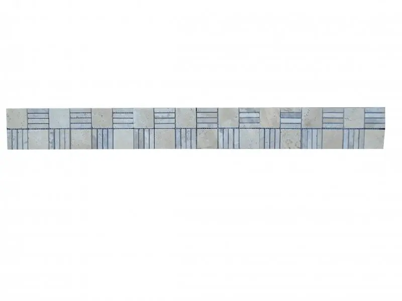 Travertin Beige & Silver Paris 2 Frise 30,5x10 cm 