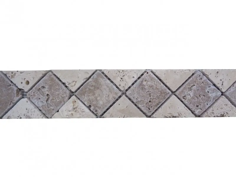 Travertin Beige & Noce Frise 28x6 cm Petit KF-16 