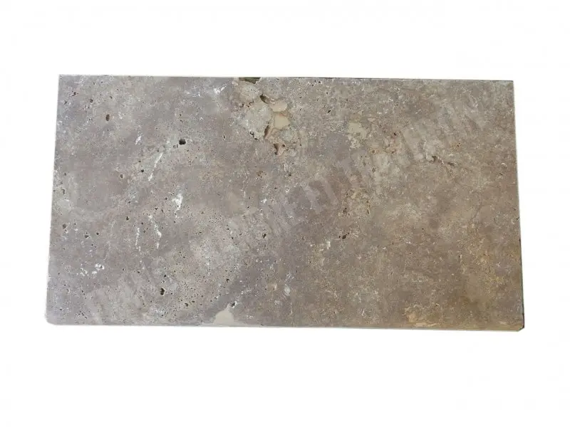Travertin Noce Margelle de Piscine Bord Arrondi 33x61 cm