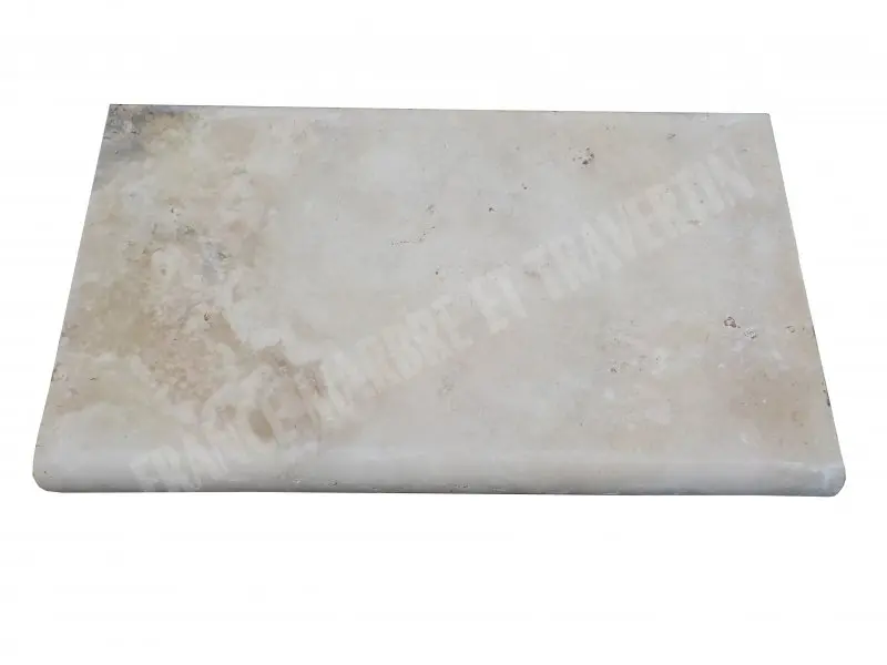 Travertin Beige Clair Margelle de Piscine Bord Arrondi 35x61 cm
