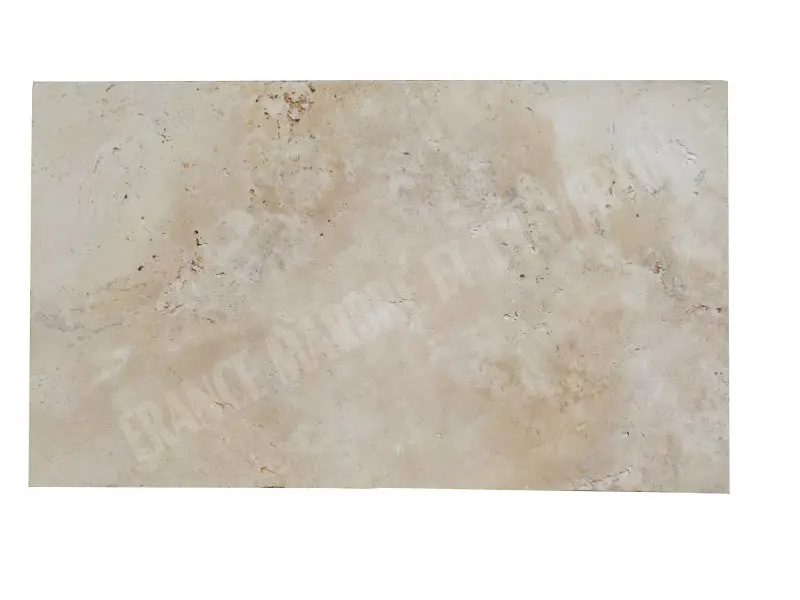 Travertin Beige Clair Margelle de Piscine Bord Droit 35x61 cm