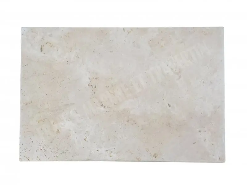 Travertin Beige Nuancé Margelle de Piscine Bord Arrondi 40,6x61 cm