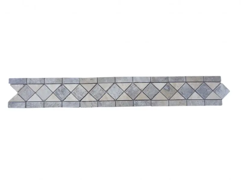 Travertin Silver & Beige Frise 28x12 cm 