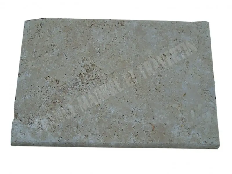 Travertin Beige Nuancé Margelle de Piscine Bord Arrondi 40,6x61 cm 