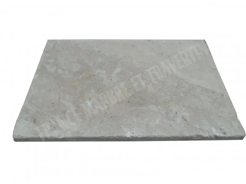 Travertin Beige Nuancé Margelle de Piscine Bord Droit 40,6x61 cm