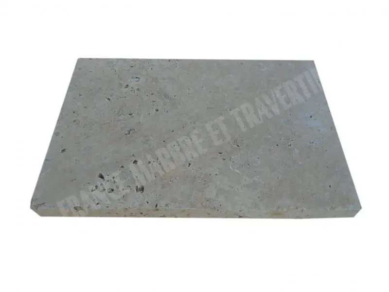 [1480] Travertin Beige Nuancé Margelle de Piscine Bord Droit 40,6x61 cm (Rustique)