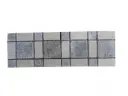 Travertin Silver & Beige Frise Carré 30x10 cm 