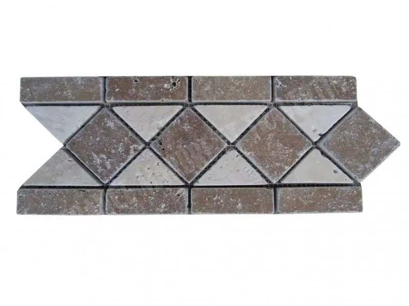 Travertin Noce & Beige Frise KF-16 28x12 cm 
