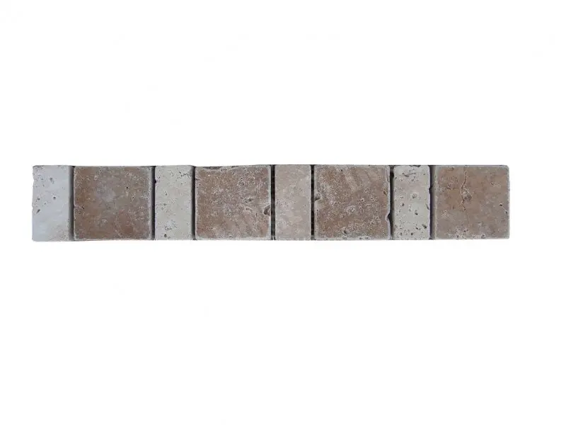 Travertin Beige & Noce Frise 30x5 cm 