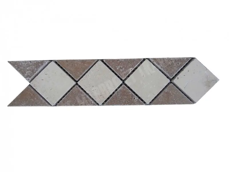 Travertin Noce & Beige Frise 28x6 cm 