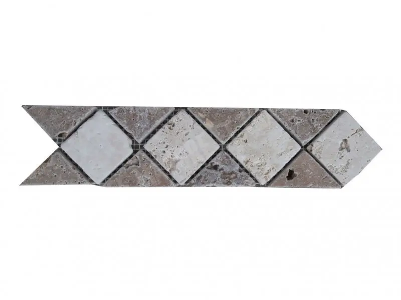 Travertin Noce & Beige Frise 28x6 cm  