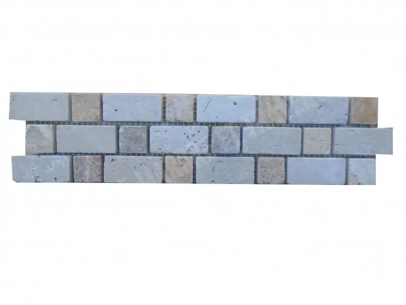 Travertin Beige & Jaune Bordeaux 2 Frise 30,5x7,5 cm 