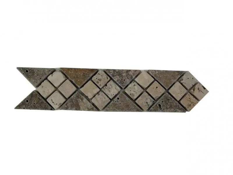 Travertin Noce & Beige Frise Petit Mosaique 