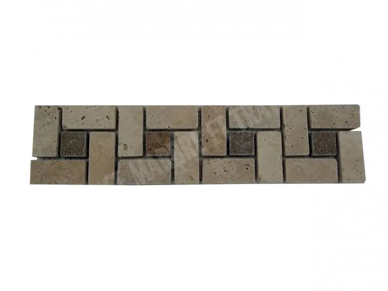 Travertin Beige & Noce Target Frise 30x8 cm 