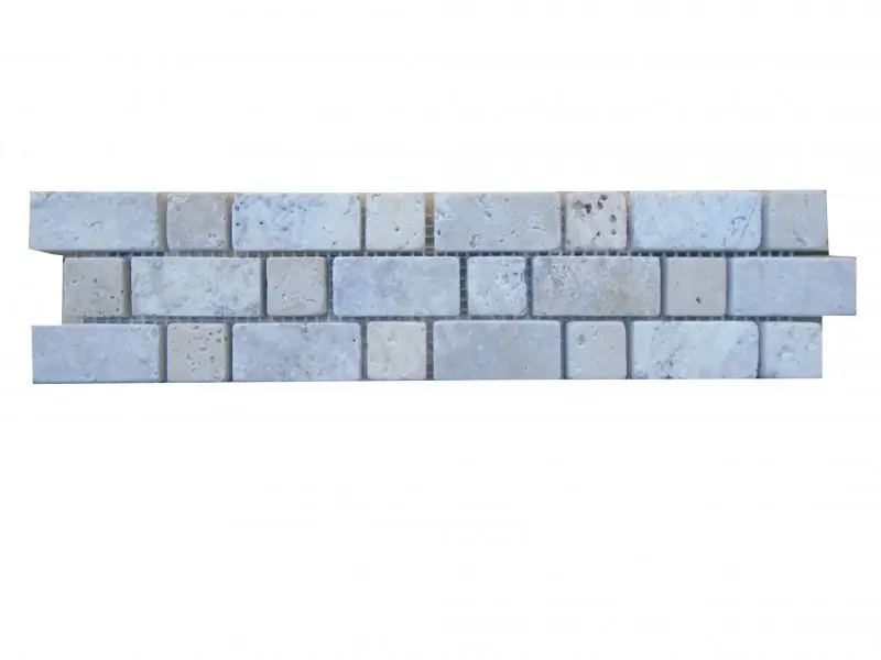 Travertin Silver & Jaune Bordeaux 2 Frise 30,5x7,5 cm 