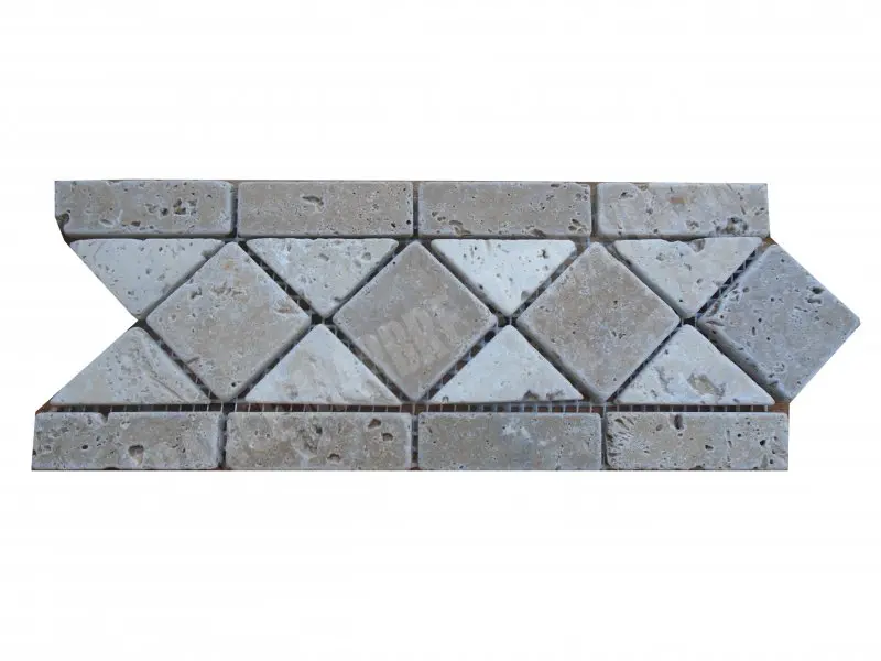 Travertin Frise Noce & Beige 28,5x12 cm 