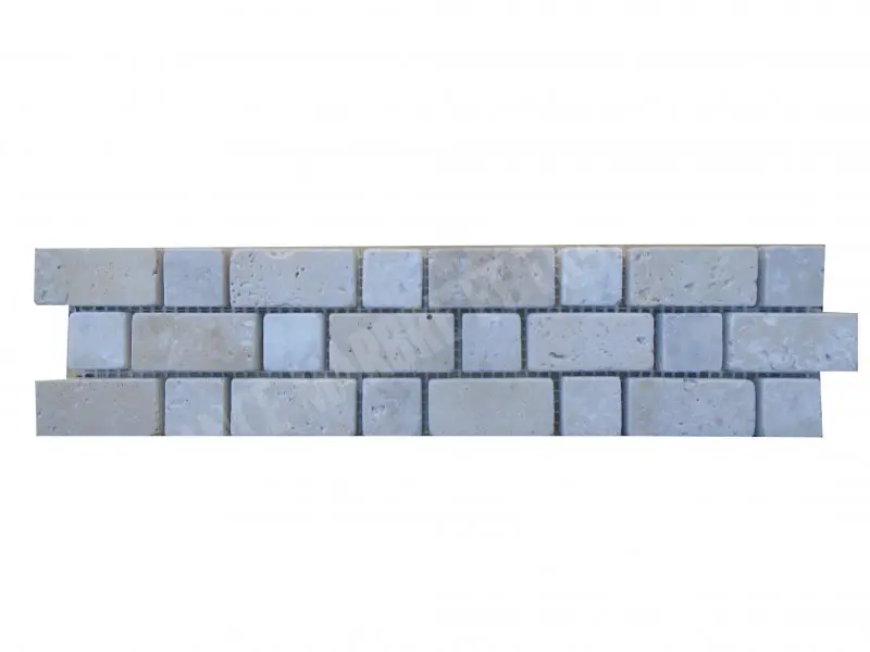 Travertin Beige & Silver Bordeaux 2 Frise 30,5x7,5 cm 