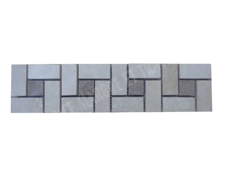 Travertin Beige & Noce Target Frise 30x7,5 cm 